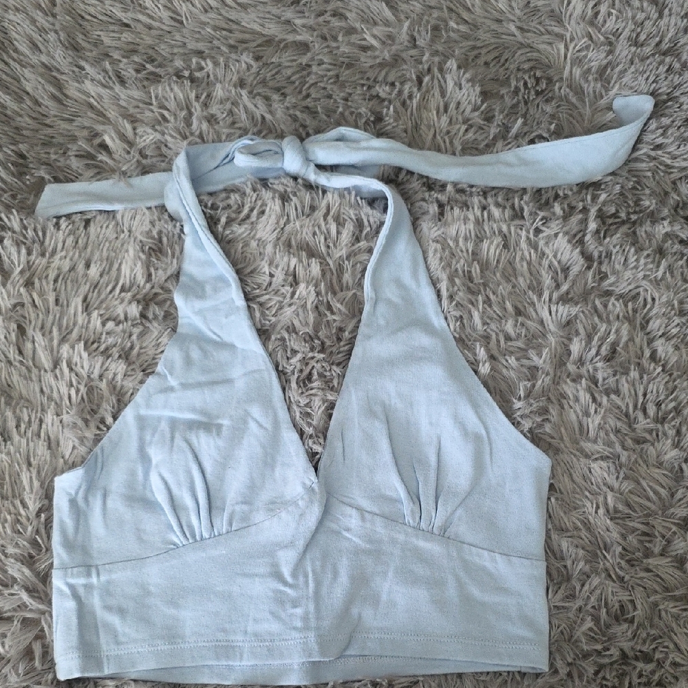 2 For $20. Full Tilt Light Blue Halter Tank Top